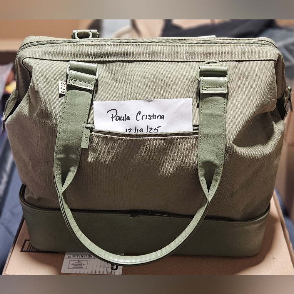 BEIS Olive Green small Weekender